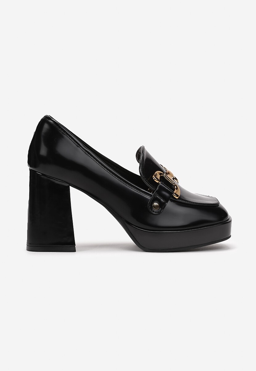 Negru Lac Botine Toc Bloc Daino 3