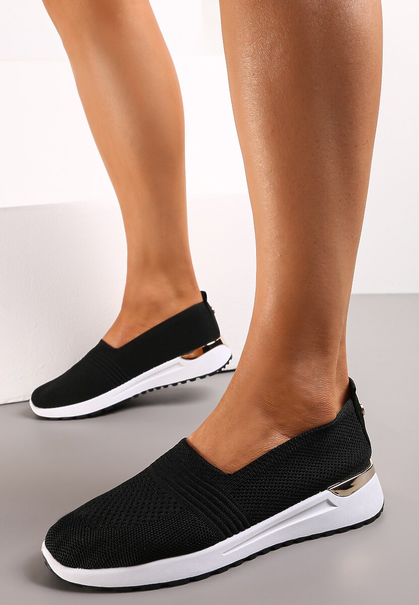 Pantofi sport negri cu partea superioară elastică până la gleznă Komilda 1