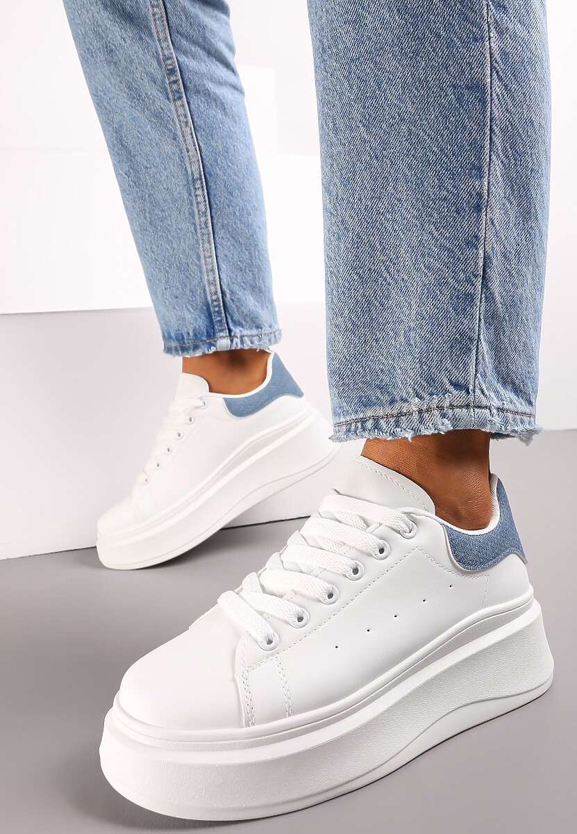 Sneakers Albi-Bleumarin înainte de Glezna pe Platformă Phani 2