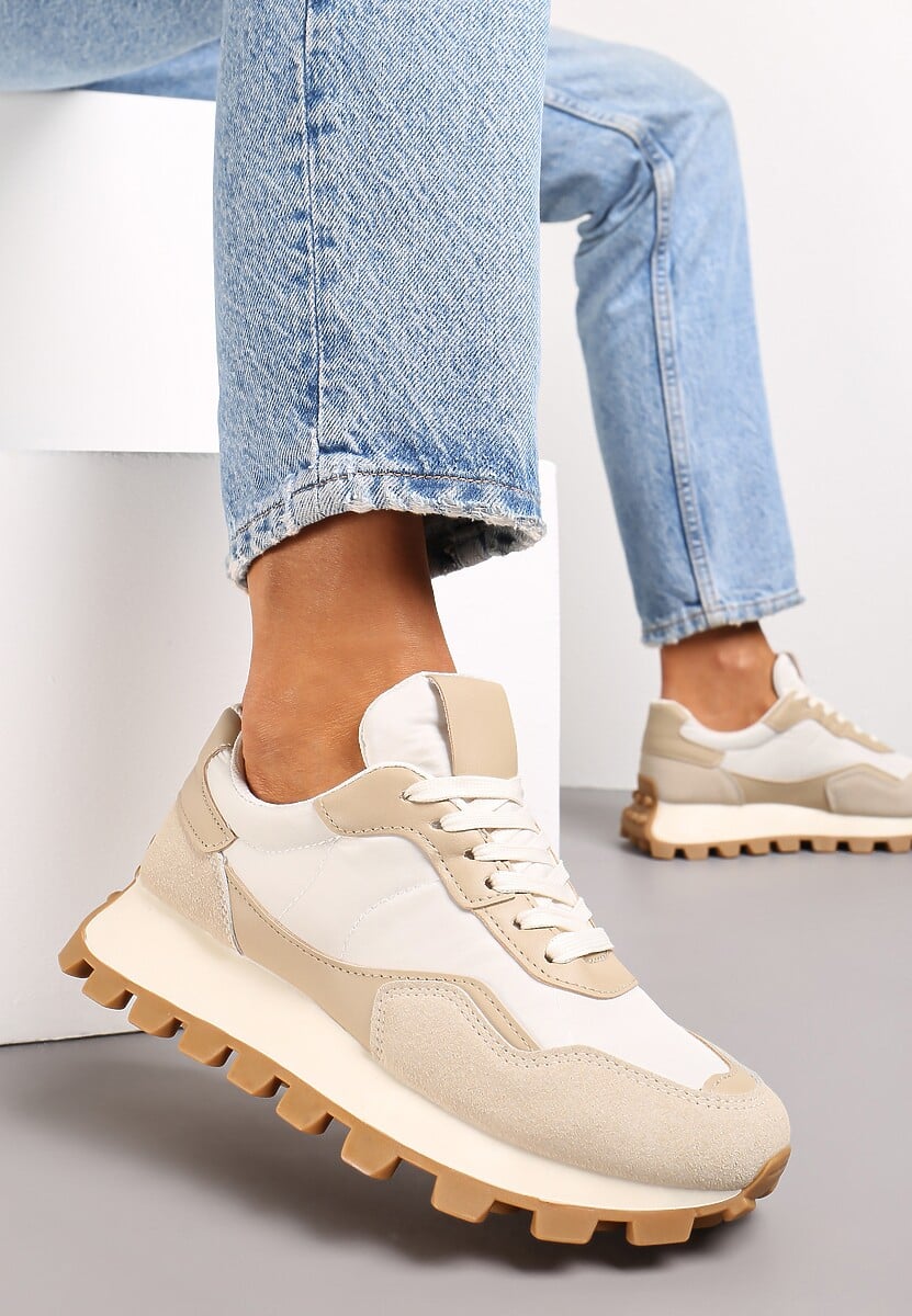 Sneakerși bej cu talpă groasă Kapprine 1