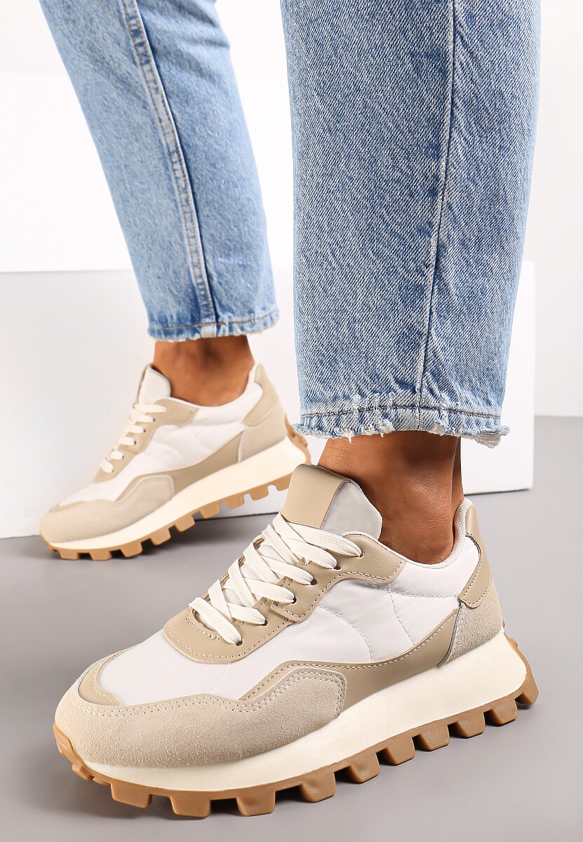 Sneakerși bej cu talpă groasă Kapprine 2