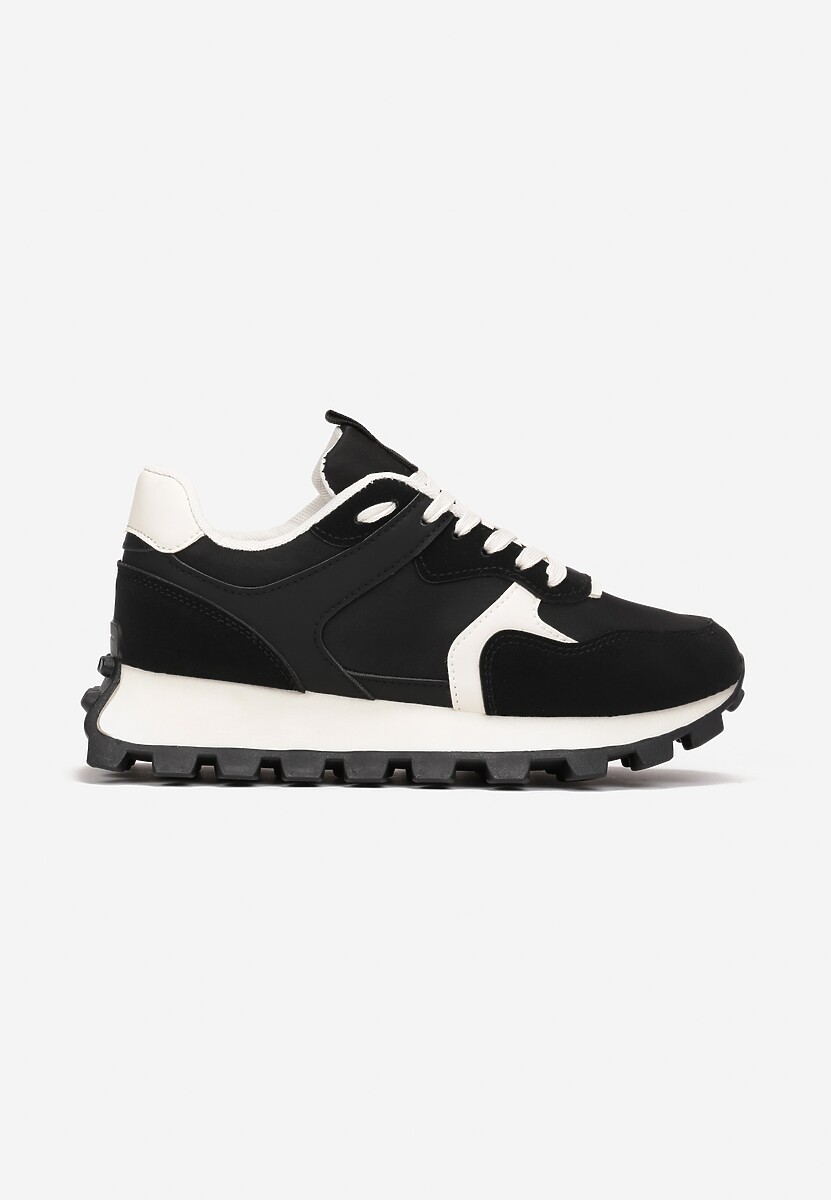 Czarne Sneakersy przed Kostkę na Grubej Podeszwie Erianeh 3