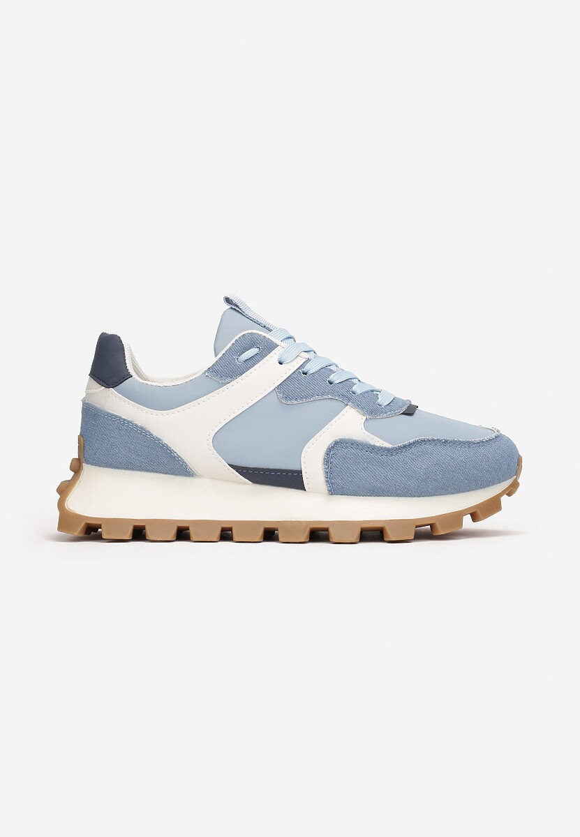 Niebieskie Sneakersy przed Kostkę na Grubej Podeszwie Erianeh 3