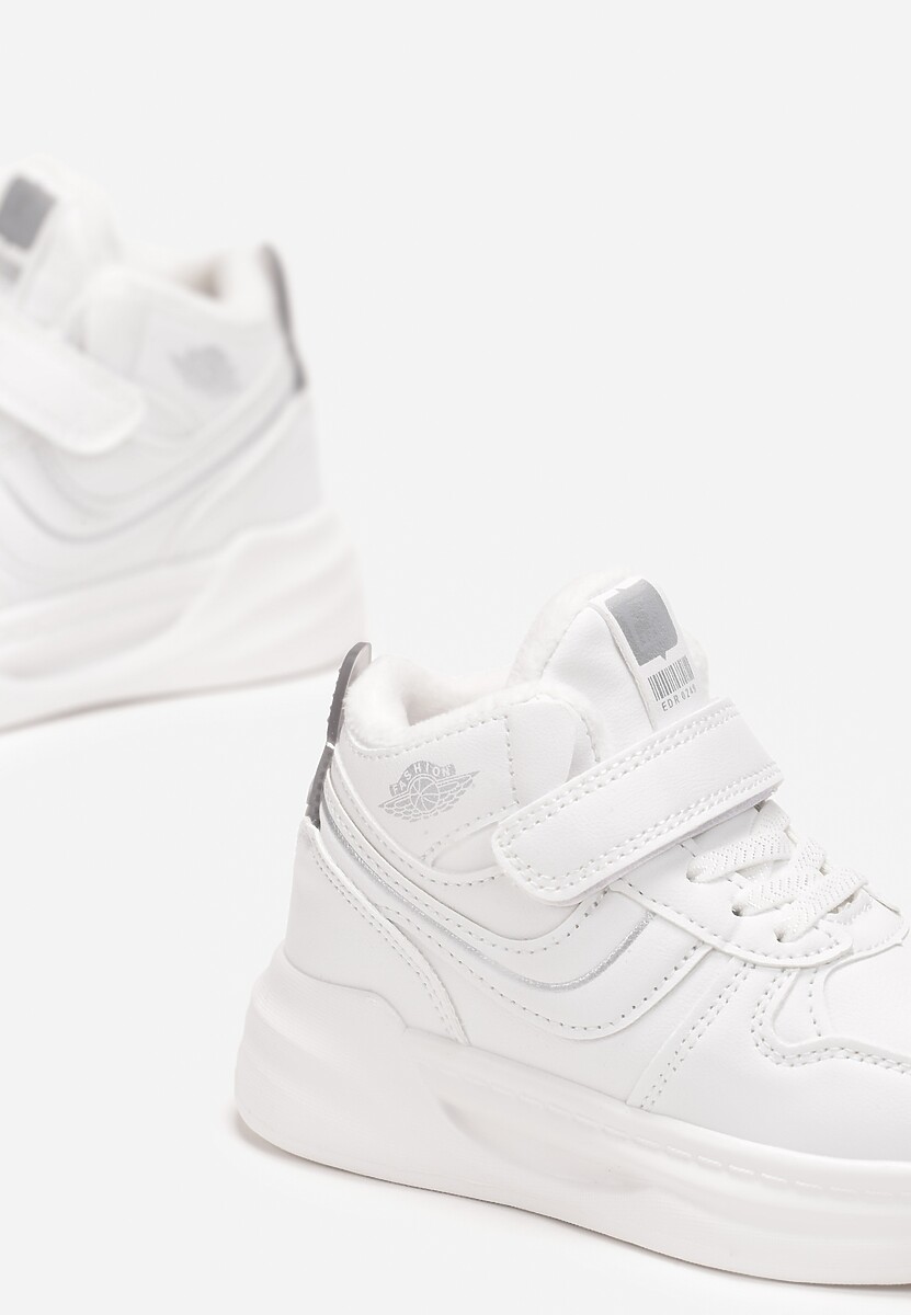 Białe Płaskie Buty Sportowe Sneakersy ze Sznurowaniem i Skórzaną Wkładką Pezirae 3