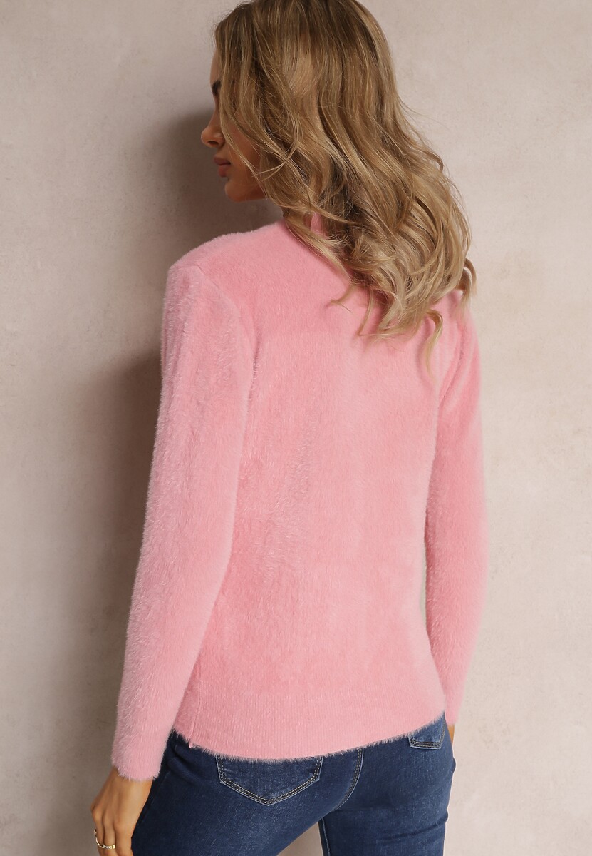 Różowy Sweter Wełniany Elisabema 3