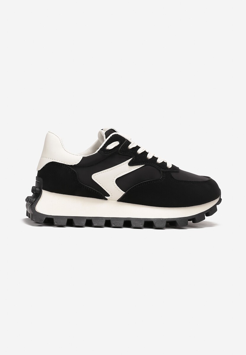 Czarne Sneakersy przed Kostkę na Grubej Podeszwie Allita 3