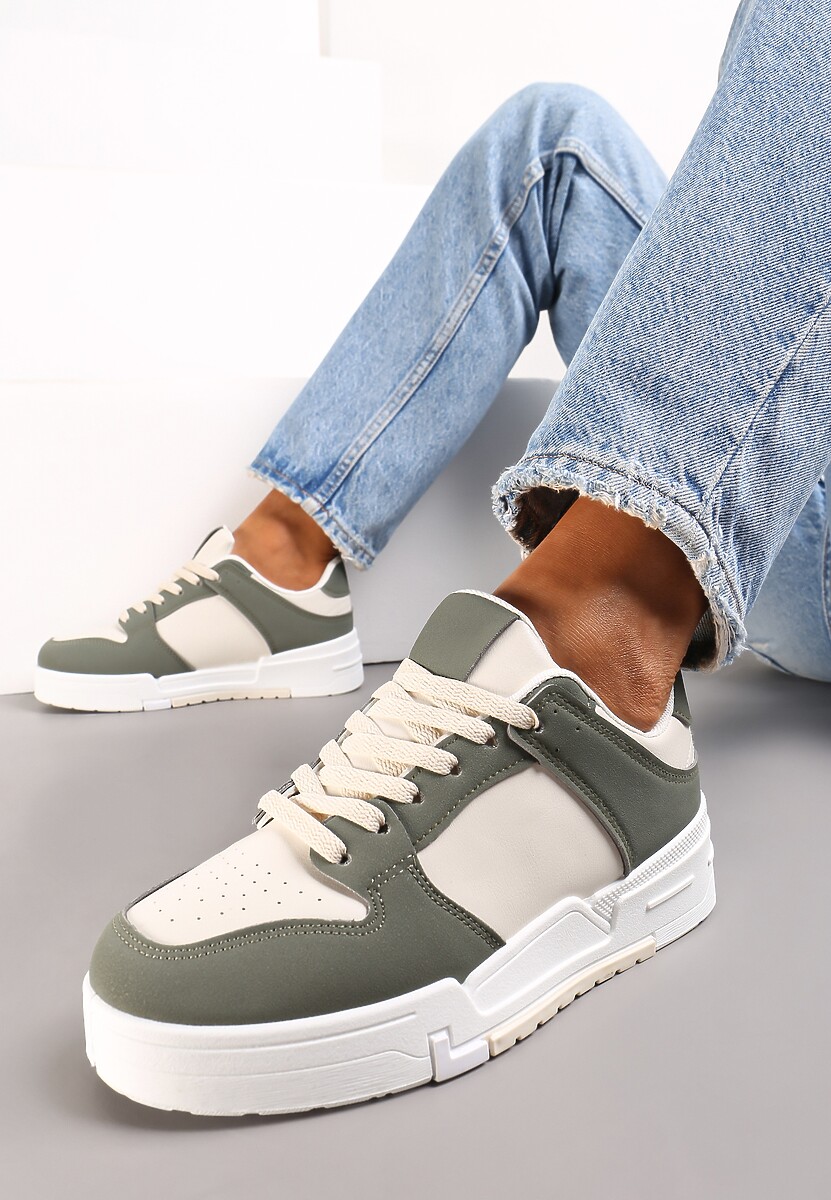 Zielone Sneakersy z Ozdobnymi Wstawkami Jeffeed 2