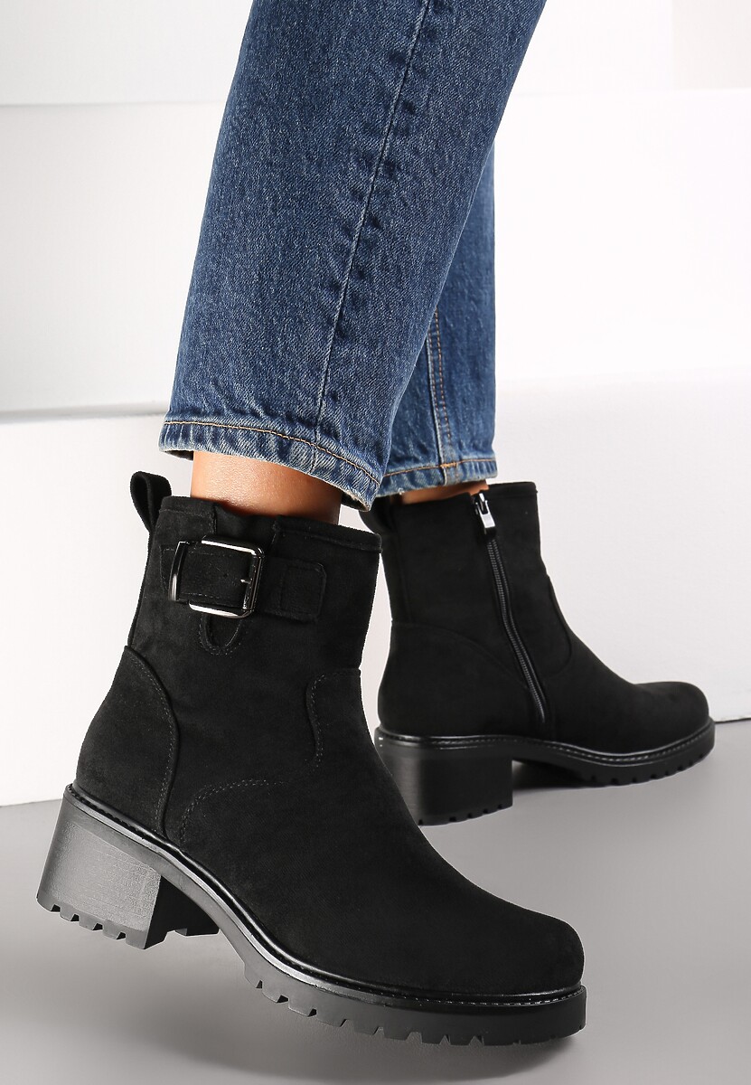 Botine Negre cu Toc Mic Anikkes 1