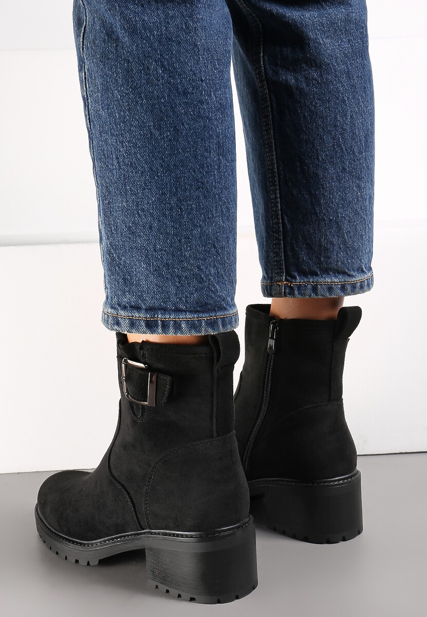 Botine Negre cu Toc Mic Anikkes 2