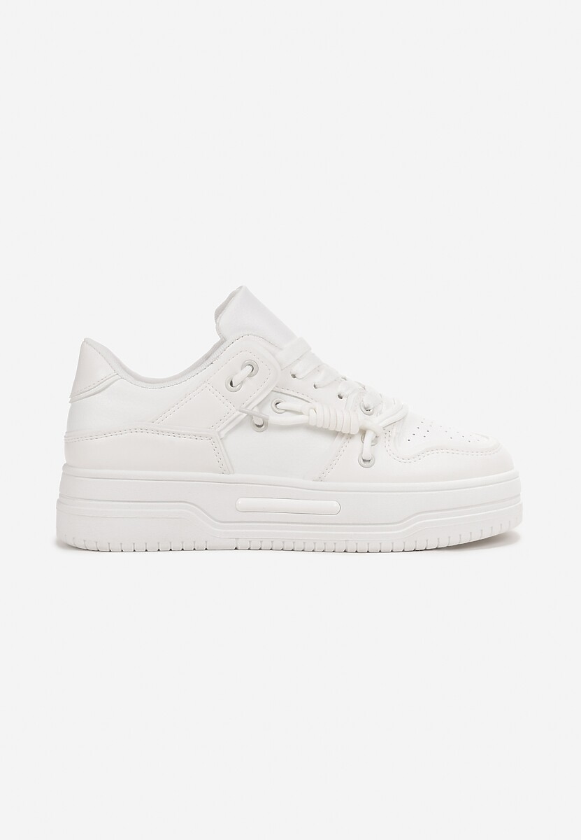 Sneakers Albi cu Șiret Dublu pe Talpă Groasă Ralholena 3