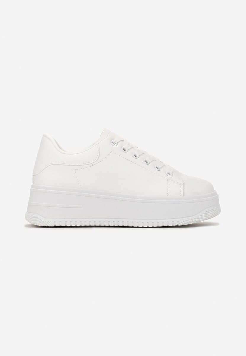 Białe-Sneakersy na Platformie z Wiązaniem Misganella 3