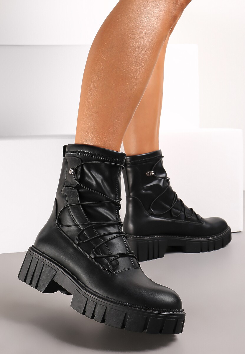 Botine Negre Workery Talpă Groasă Zelara 1