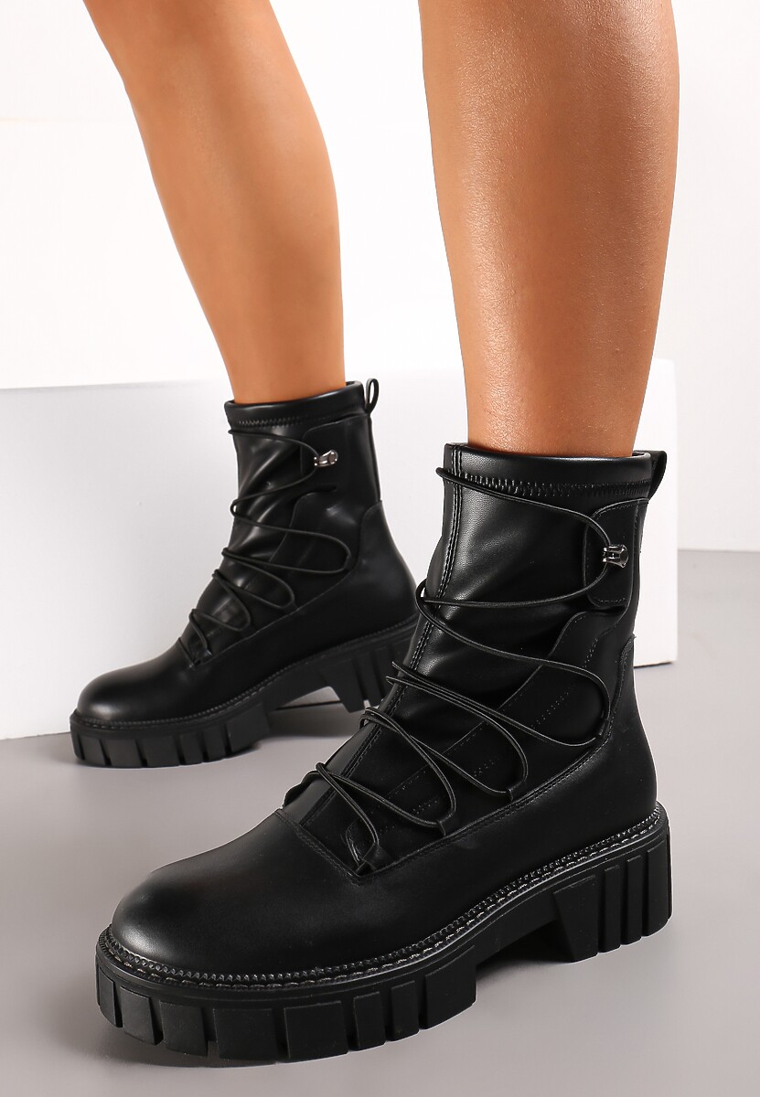 Botine Negre Workery Talpă Groasă Zelara 2