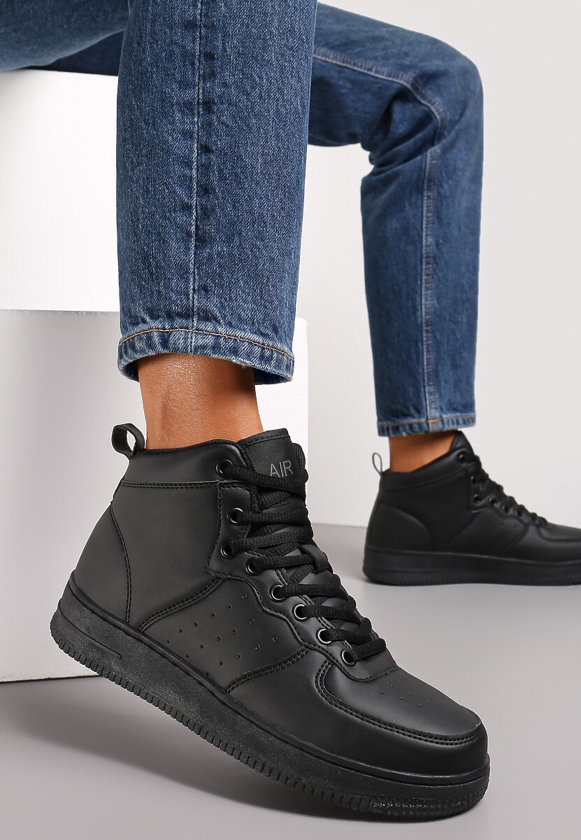 Sneakers Negri cu șireturi până la gleznă Lincea 1