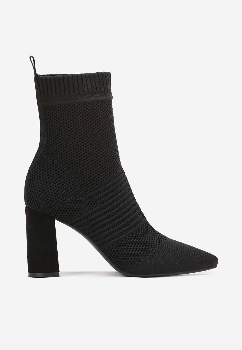 Botine negre cu toc inalte si tija elastica Mobiha 3