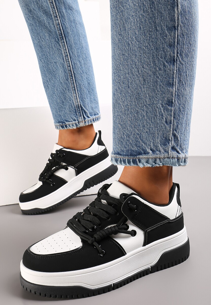 Sneakers Negri cu Perforatie și șiret Dublu Misoval 2