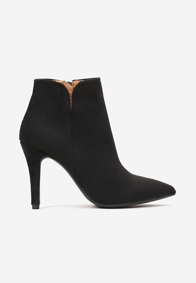 Czarne Botki na Szpilce ze Szpiczastym Noskiem Yegene 3