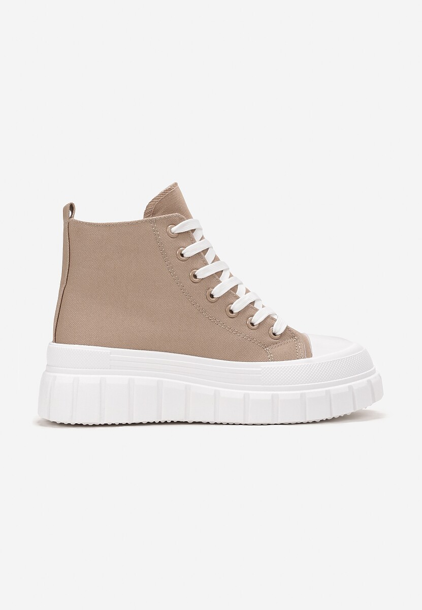 Sneakers bej deschis cu platformă Tenies 3