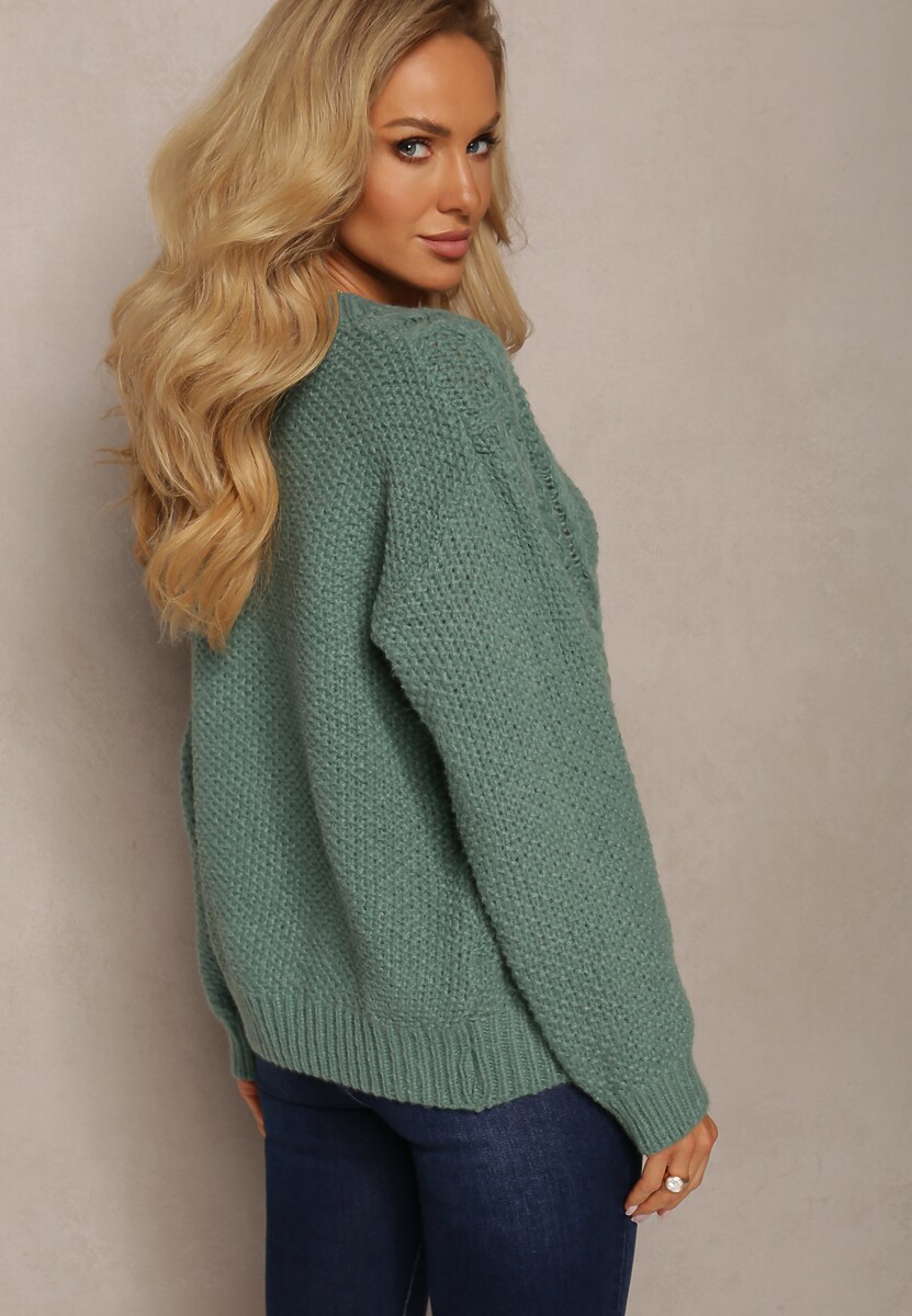 Pulover Verde Tricot Elastic Rofekia 3