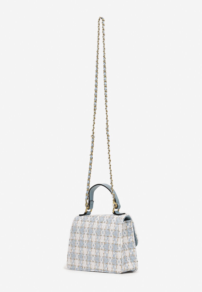 Tweed Geantă Trapezoidală cu Barete Decorative și Fir Strălucitor Duria 2