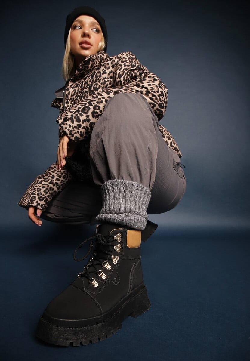 Czarne Traperki Leuna 1