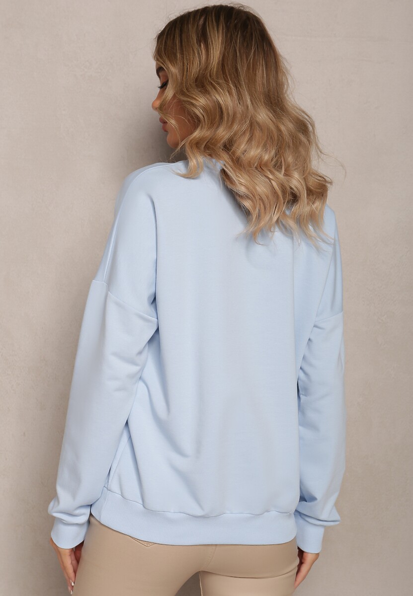 Niebieska Bawełniana Bluza z Broszką Celikes 3
