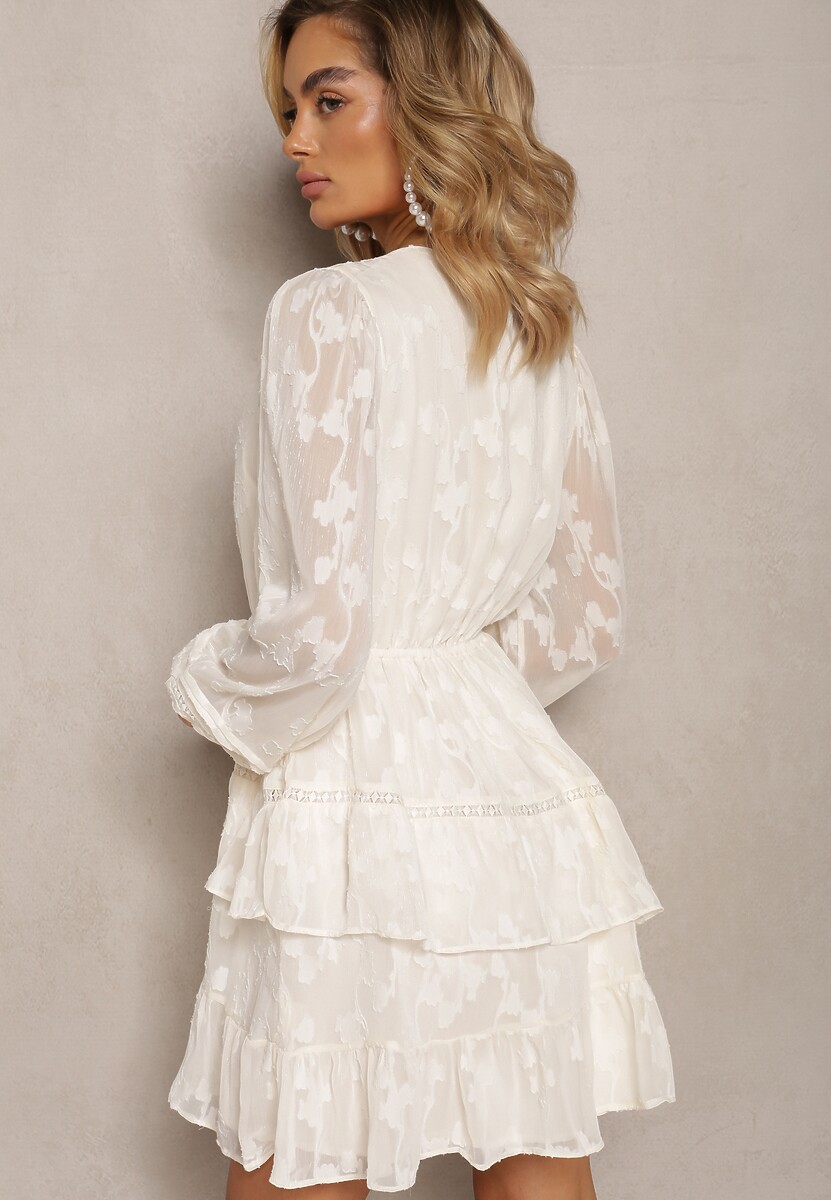 Rochie Bej Deschis Scurtă Boho Decorată Fir Metalic Eleonoritta 3
