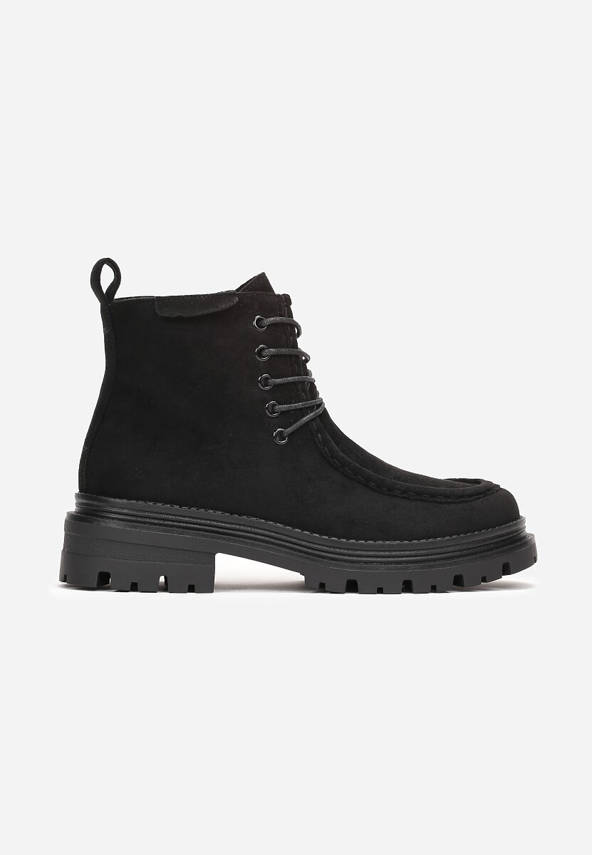 Botine negre cu șiret Sondra 3