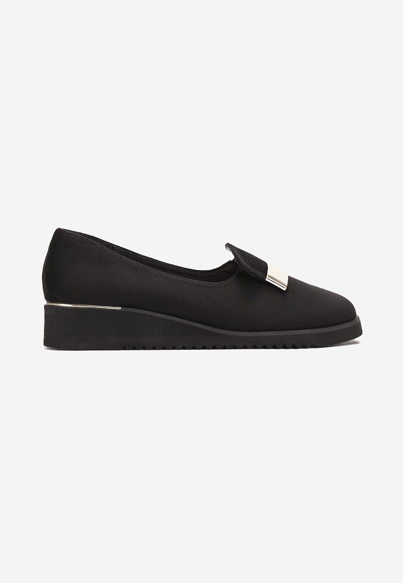 Mocasini Negri Slip-On Imitatie De Piele Întoarsă Cu Aplicații Metalice Vinza 3
