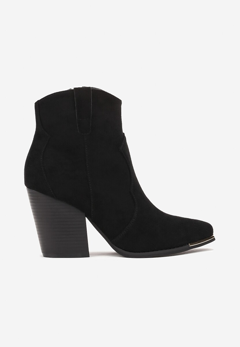 Ghete Negre cu Toc Conic in Stil Cowboy Ellite 3
