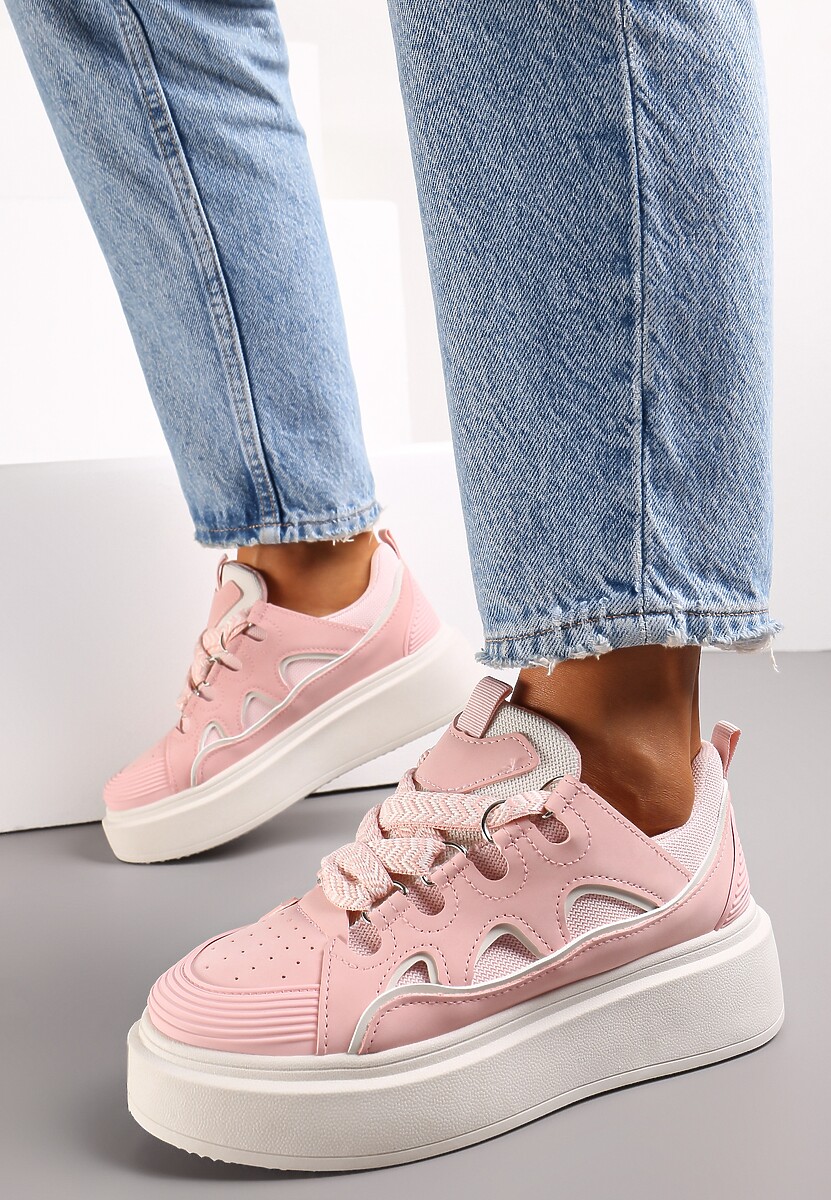 Różowe Sneakersy na Platformie Nazario 2