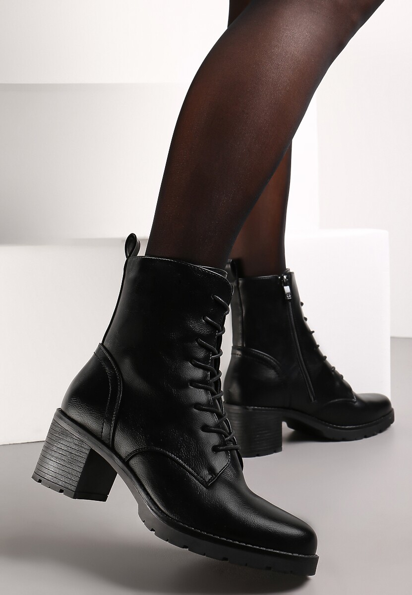 Botine Negre cu Toc Mic Zenaide 2