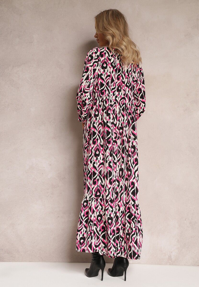 Rochie Fucsia Clos Maxi cu Volan Maruerilla 3