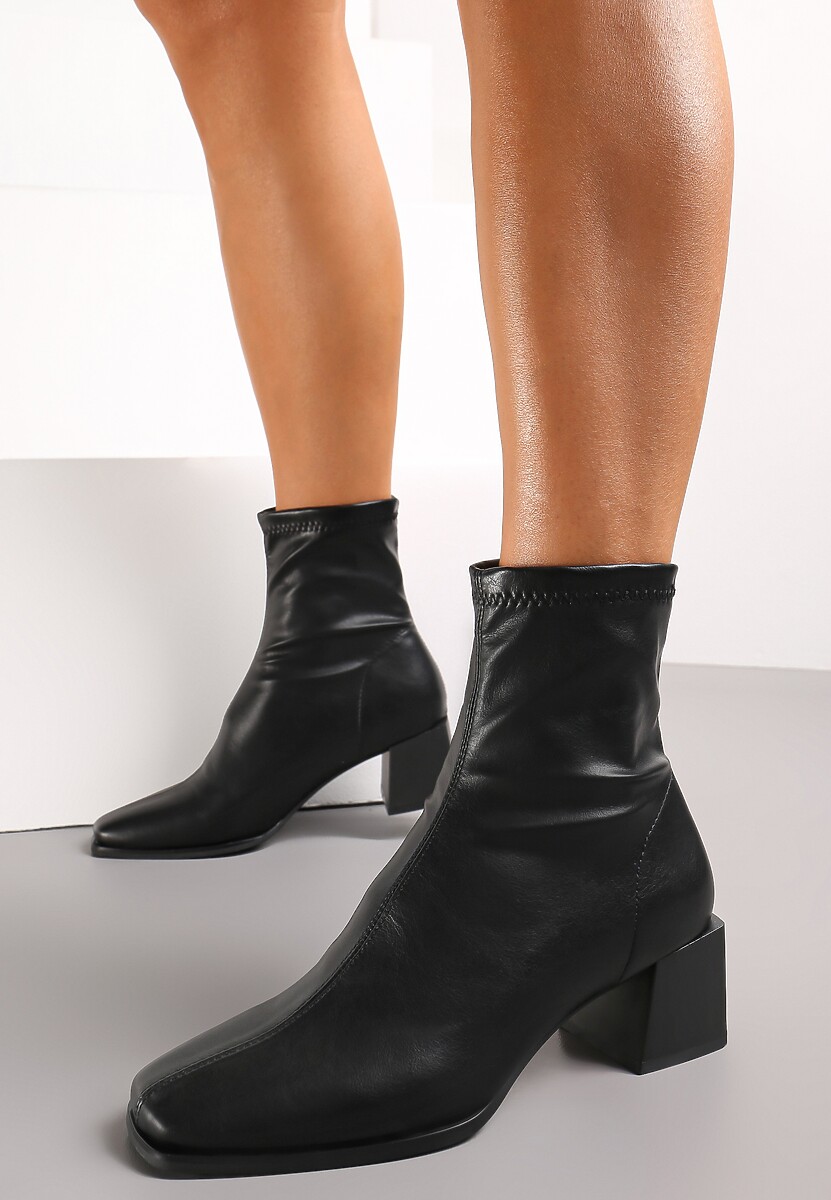 Botine Negre cu Toc Mic Sileurie 2