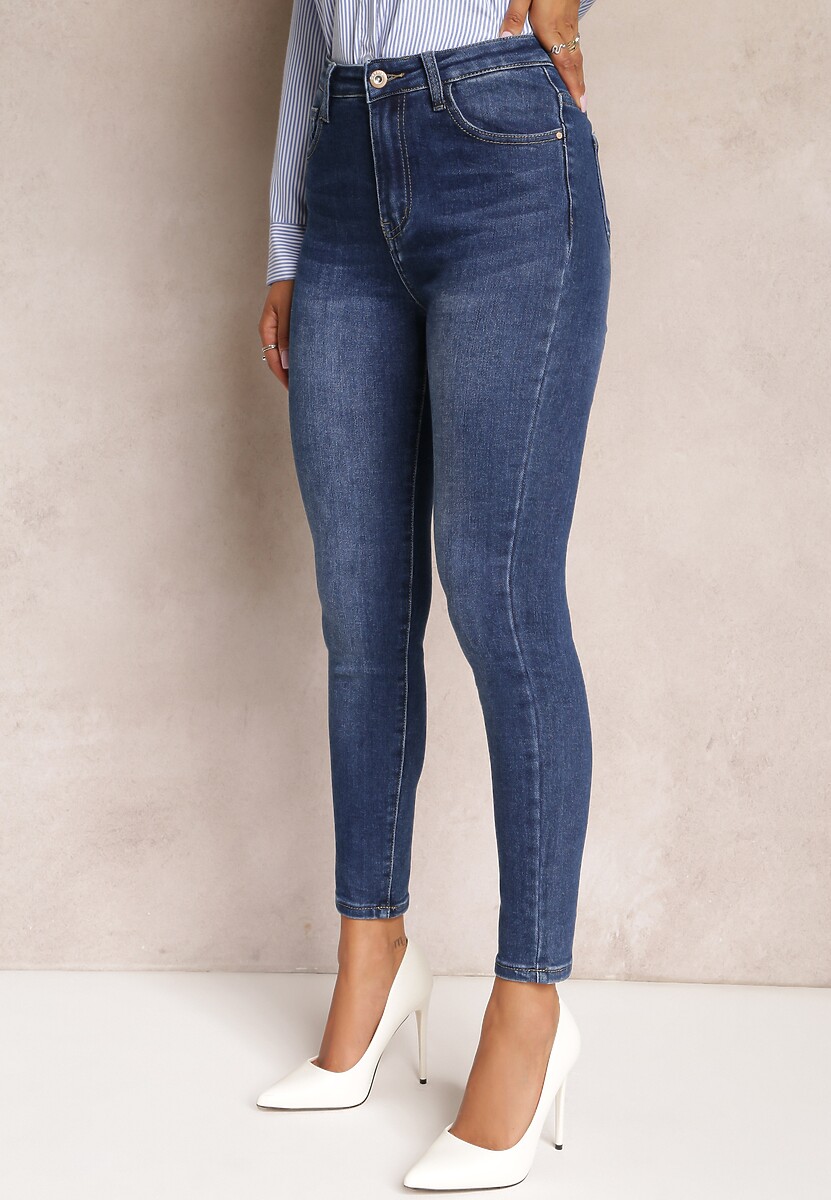Niebieskie Jeansy Skinny Podkreślające Sylwetkę Dawlena 1