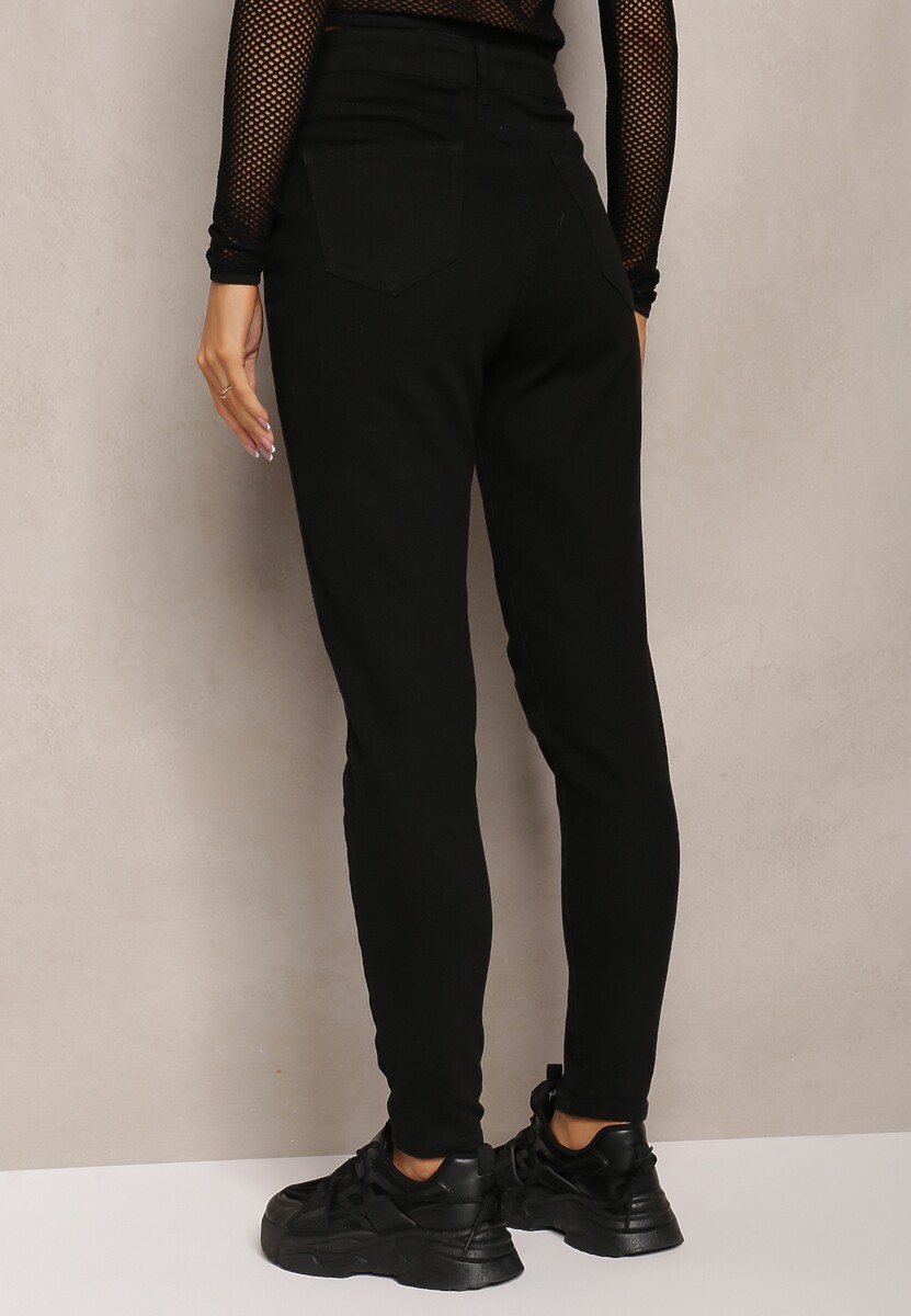 Czarne Jeansy Skinny z Elastycznej Bawełny Gerfia 3
