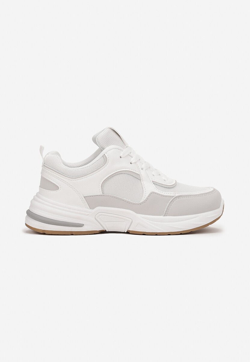 Sneakers Albi Înnodati cu Inserție Metalică Kizria 3