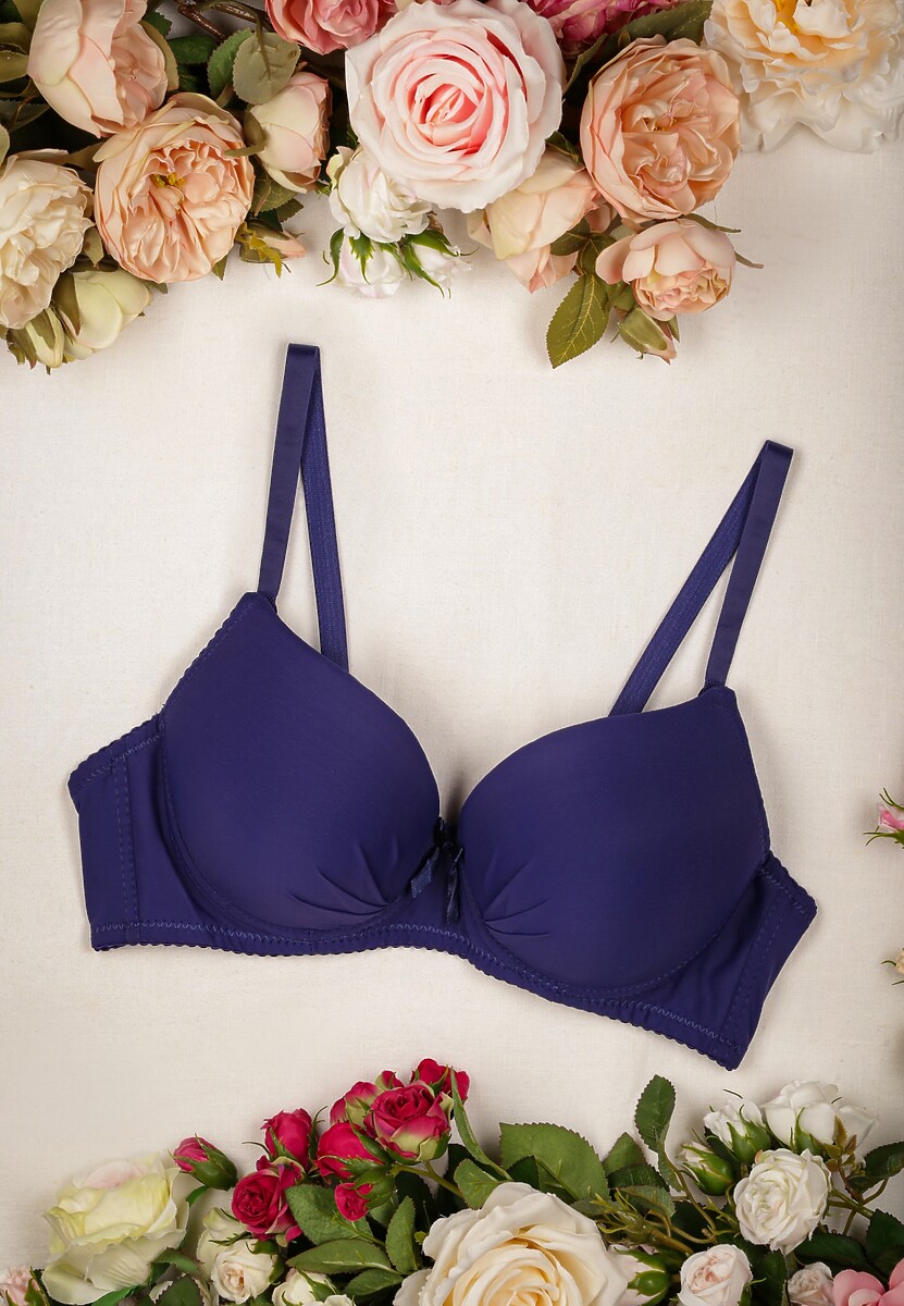 Sutien Albastru Cupa Plină Cu Volane și Efect Push-Up Eilona 1