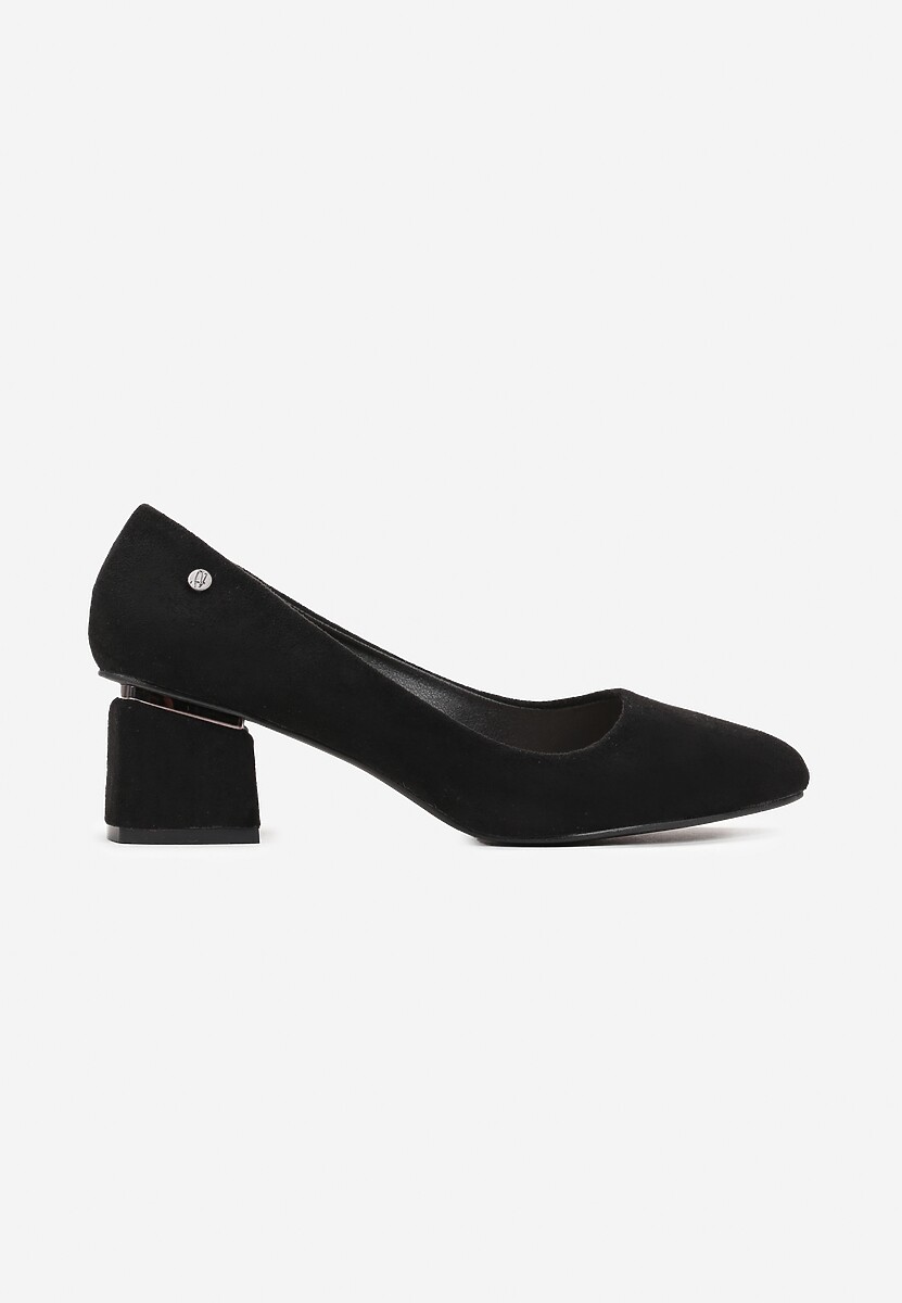 Negre Clasice Pantofi din piele intoarsa ecologica cu brant din piele Carmela 3