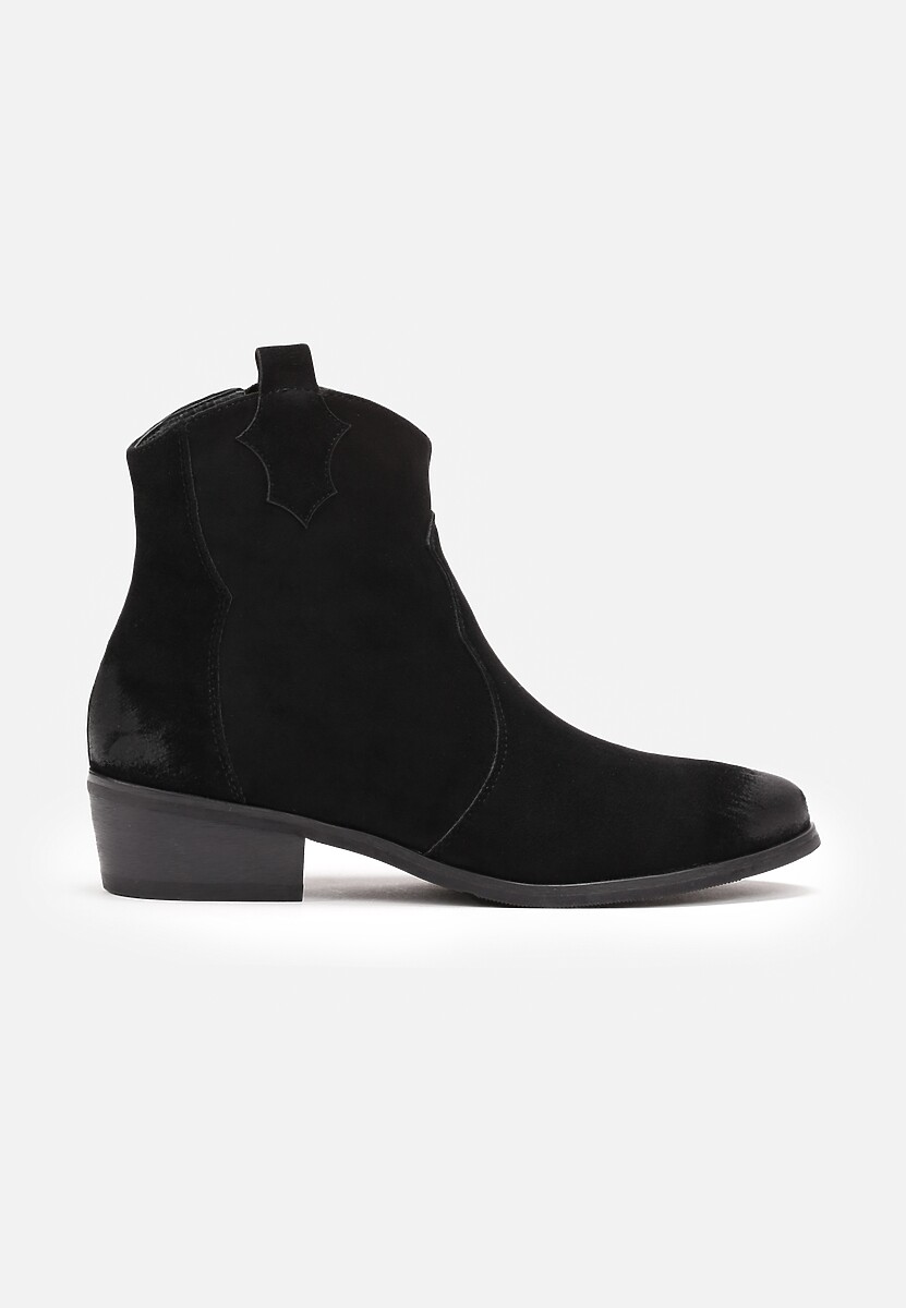Botine Negre cu Toc Plat și Detalii Ravaa 3