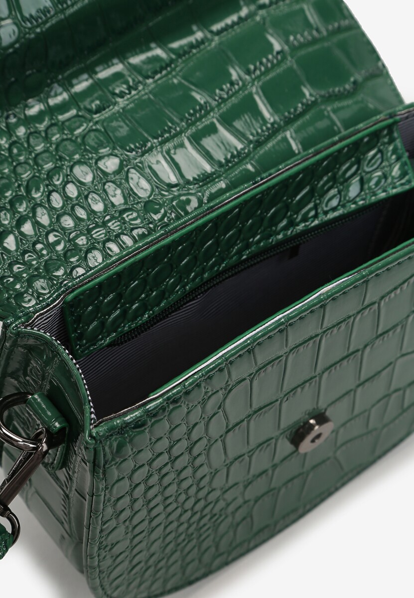 Poșetă Verde pe Umăr cu Imitație de Piele de Crocodil Rosalene 3