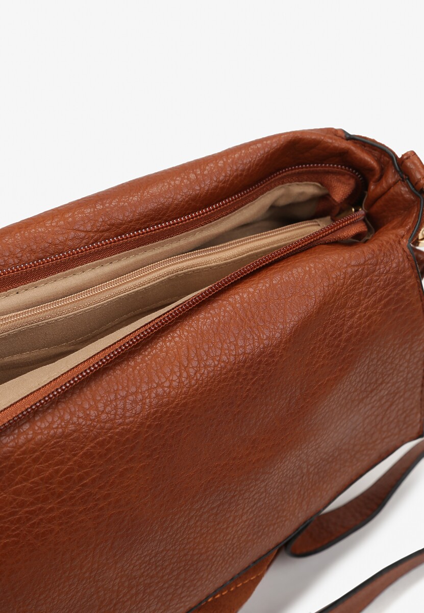 Ciemnobrązowa Prostokątna Torebka Tote z Ekozamszu Ferosa 3