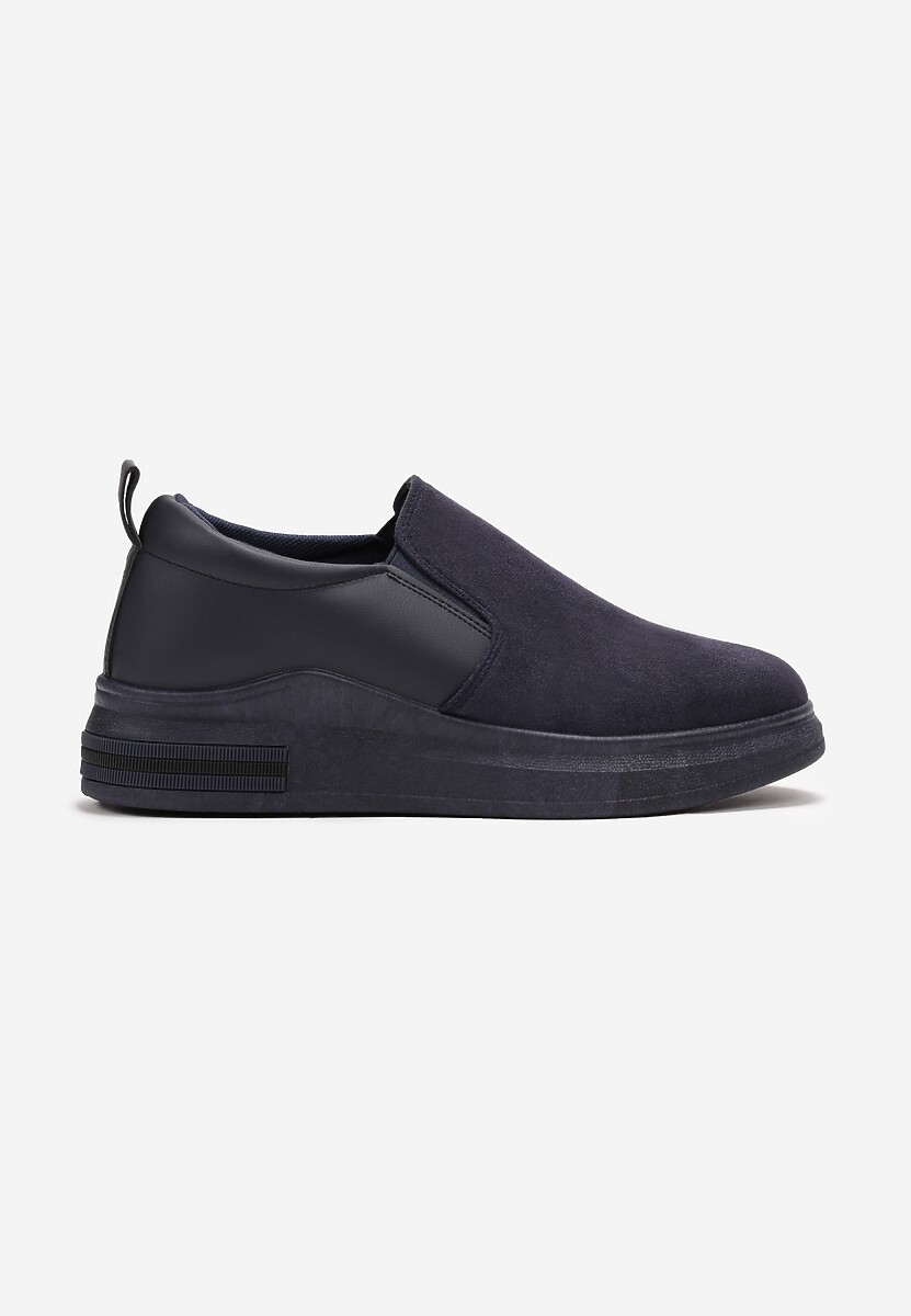 Granatowe Sneakersy przed Kostkę Wsuwane na Grubej Podeszwie Sellavi 3