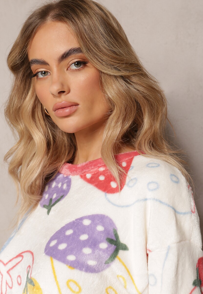 Różowy Komplet Piżamowy Longsleeve z Nadrukiem i Spodnie Gustava 4