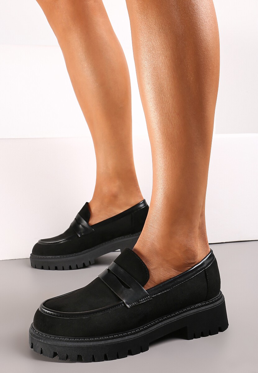 Mocasini Negri Clasici Slip-On Talpă Groasă Zimțată Klimme 1