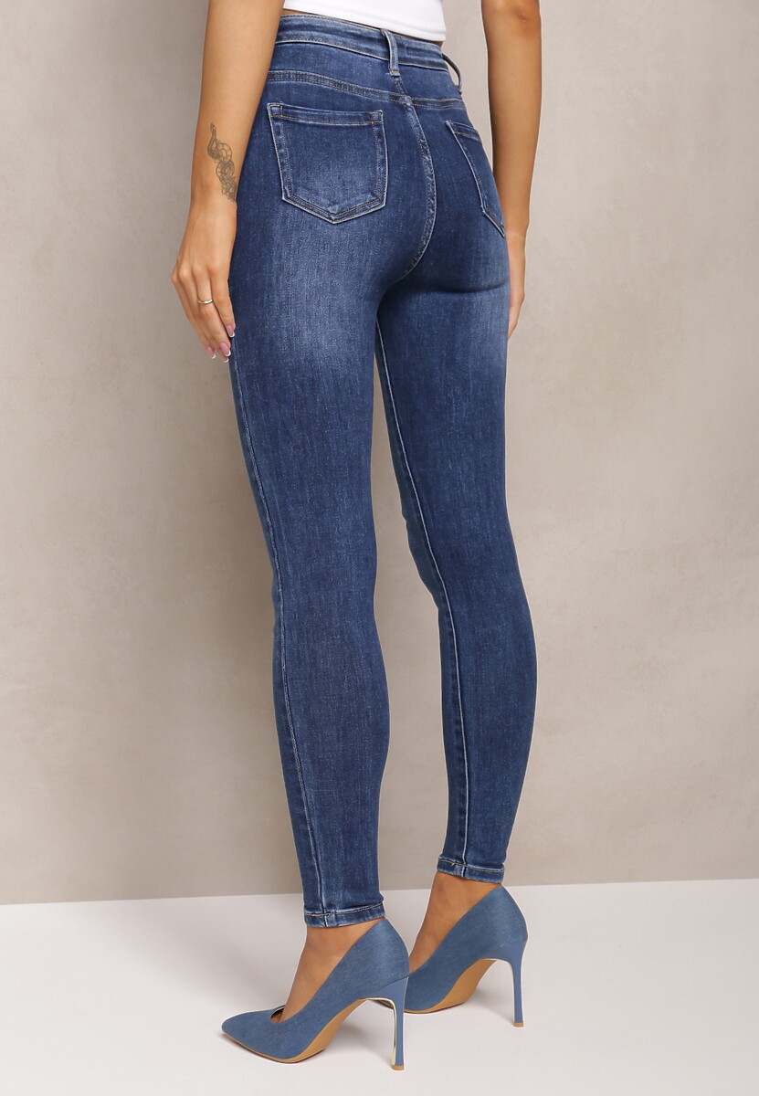 Niebieskie Jeansy o Fasonie Skinny Ajonis 3