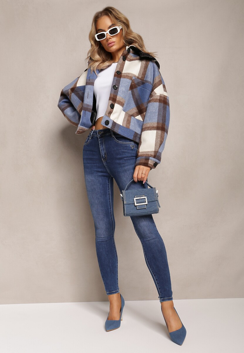 Niebieskie Jeansy o Fasonie Skinny Ajonis 1
