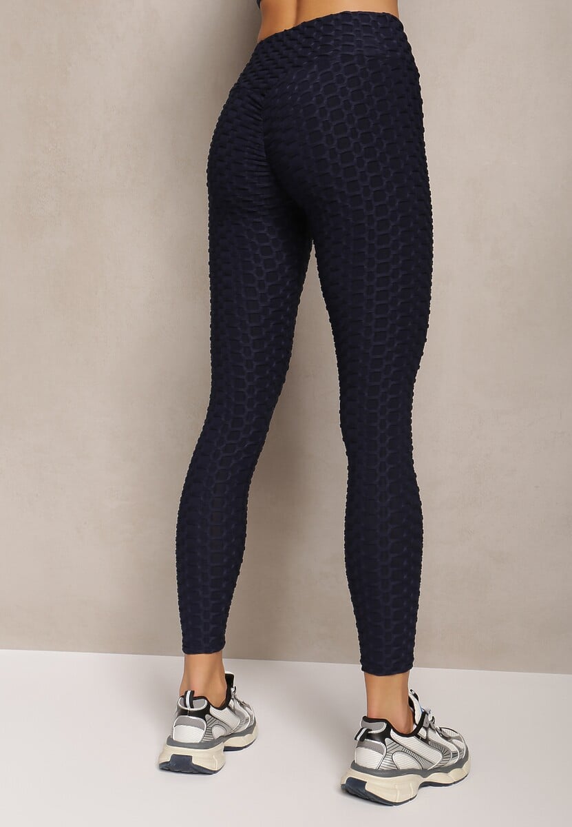 Colanți Bleumarin cu Model Geometric Imprimat cu Efect Push Up Mainettes 3