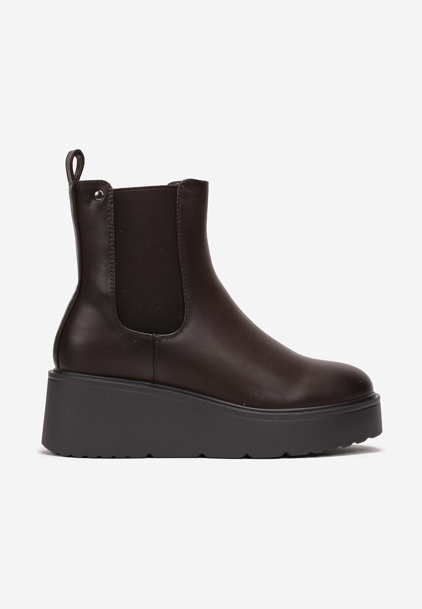 Botine maro în stil rock cu platformă Nentona 3