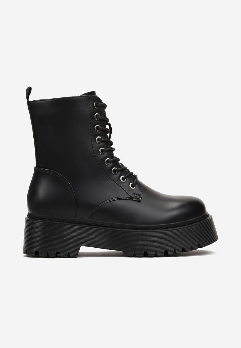 Ghete negre stil worker pe platformă Maialen 3